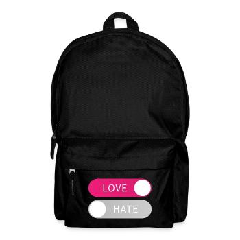 Love On Hate Off Button Liebe an Hass aus Geschenk - Sac à dos - noir - Devant