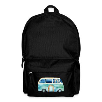 Rainbow Retro Vintage Van Bus - Backpack - black - Front