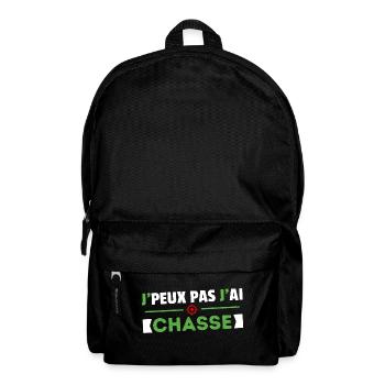 J PEUX PAS J AI CHASSE CADEAU HUMOUR PAPA CHASSEUR - Sac à dos - noir - Devant