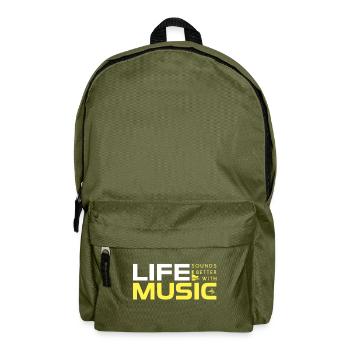 Life Sounds Better With Music - Sac à dos - vert olive - Devant