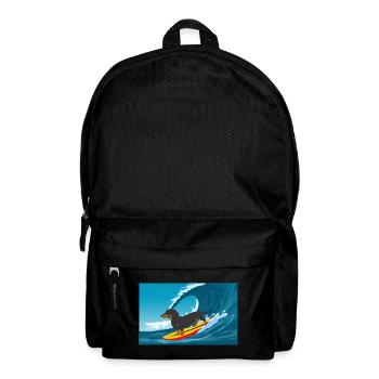 Teckel Propriétaire Beach Dog Surfing Surfboard Surfer - Sac à dos - noir - Devant