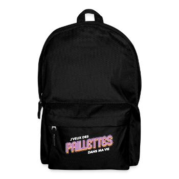 J veux des paillettes - Sac à dos - noir - Devant