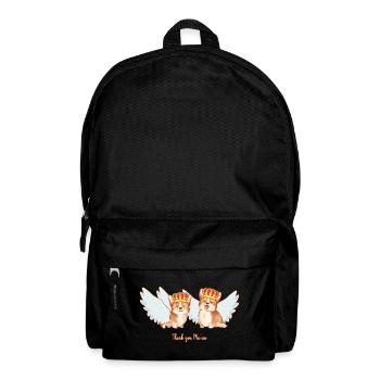 Thank you Ma'am queen corgis crown wings - Backpack - black - Front