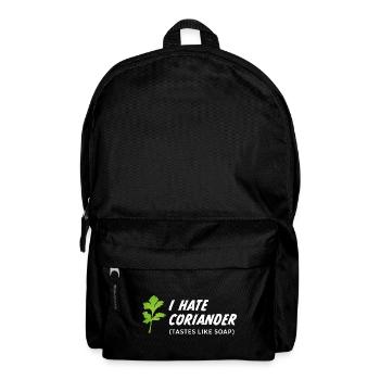 Je déteste la coriandre (goûts comme le savon) | Cadeau - Sac à dos - noir - Devant