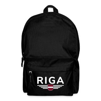 Riga T-Shirt – Hauptstadt-Liebe - Rucksack - Schwarz - Vorne