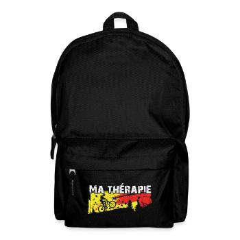 Le vélo est ma thérapie. Graphisme de motard - Sac à dos - noir - Devant