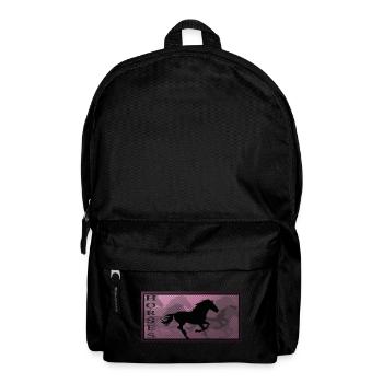 Horse horses riding equestrian pony western shirt - Backpack - black - Front