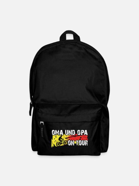 Oma und Opa on Tour auf gemeinsamer Radtour - Rucksack - Schwarz