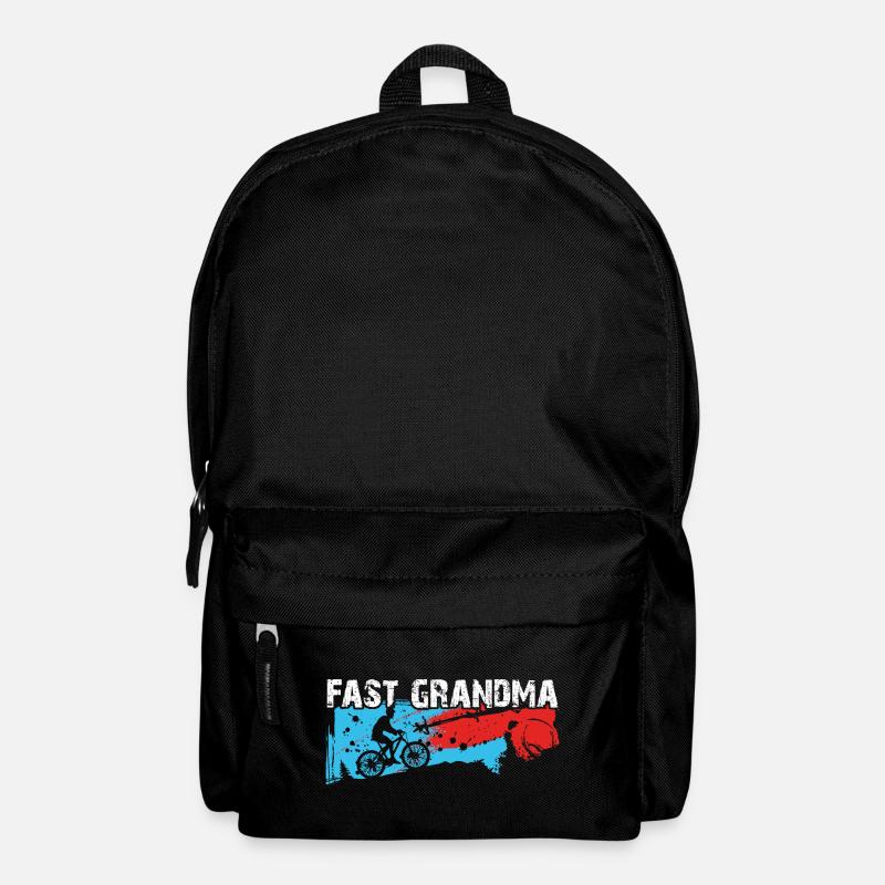 Mamie rapide sur le vélo - Sac à dos - noir