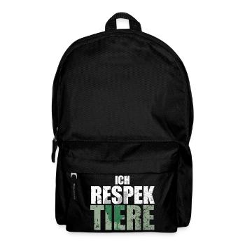 Ich Respektiere Tiere Tierschutz Huhn Vegan - Rucksack - Schwarz - Vorne