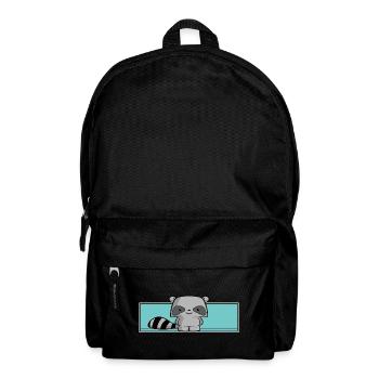 raton laveur mignon, enfants, kawaii, chemise de couchage, bébé - Sac à dos - noir - Devant