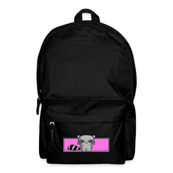 raton laveur mignon, enfants, kawaii, chemise de couchage, bébé - Sac à dos - noir - Devant