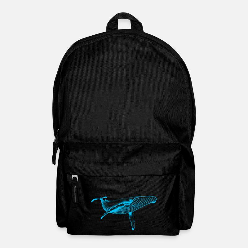 Blauwal (Neon) - Rucksack - Schwarz