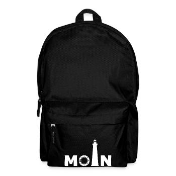 Am Leuchtturm sagt man "Moin" - Rucksack - Schwarz - Vorne