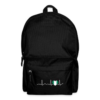 Nigeria - heartbeat, pulse, heart line, ECG - Backpack - black - Front