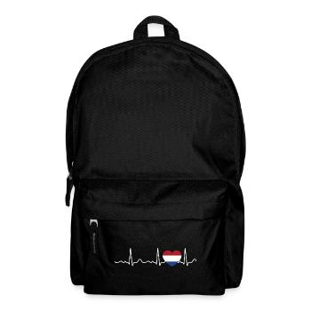 Netherlands - Heartbeat, pulse, heartline, ECG - Backpack - black - Front