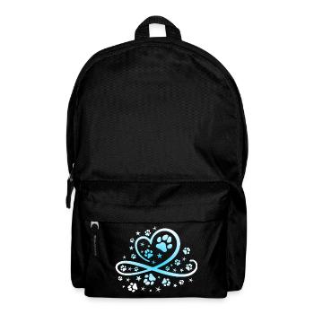 Herz mit Pfötchen und Sternen - Rucksack - Schwarz - Vorne