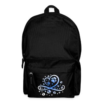 Herz mit Pfötchen und Sternen - Rucksack - Schwarz - Vorne