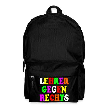 Lehrer gegen rechts - Rucksack - Schwarz - Vorne