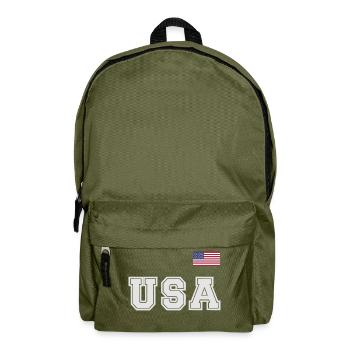 ÉQUIPE Bannière du drapeau américain des États-Unis sur la police - Sac à dos - vert olive - Devant