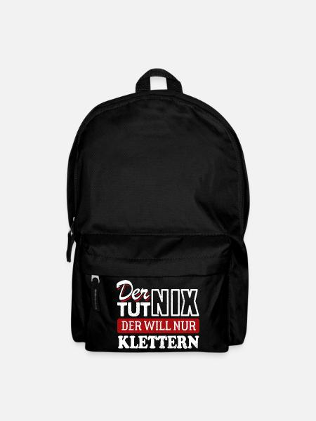Der tut nix der will nur klettern - Spruch - Rucksack - Schwarz