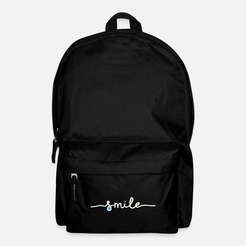 Smile Schrift weiß - Rucksack - Schwarz