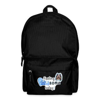 Feeling PAWSOME today! Dog Sheltie paw blue - Backpack - black - Front