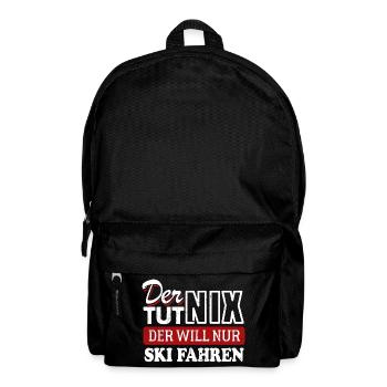 Der tut nix der will nur Ski fahren - Spruch - Rucksack - Schwarz - Vorne