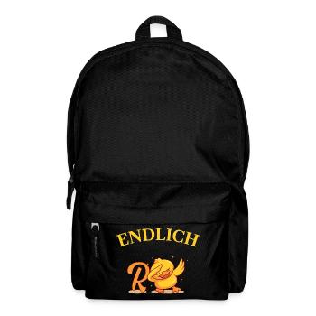 Endlich Rente Humor Ente Geschenk - Rucksack - Schwarz - Vorne