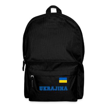 Ukraine Trikot Look – UKRAJINA mit Fahne Flagge - Rucksack - Schwarz - Vorne