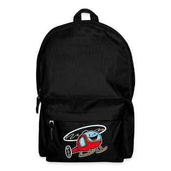 Lustiger roter Helikopter - Rucksack - Schwarz - Vorne