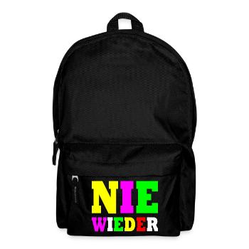Nie wieder - Rucksack - Schwarz - Vorne