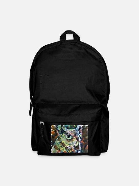Owl eagle owl animal shirt owl lover - Backpack - black