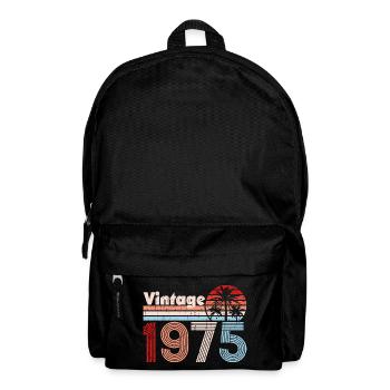 Vintage 1975 Palm Trees Retro Birthday - Backpack - black - Front