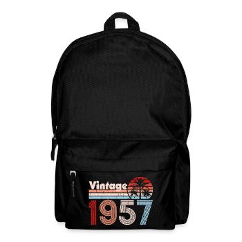 Vintage 1957 Palm Trees Retro Birthday - Backpack - black - Front