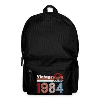 Vintage 1984 Palm Trees Retro Birthday - Backpack - black - Front
