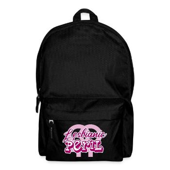 Lesbianic peril! Lesbian humour LGBTQI+ funny - Backpack - black - Front