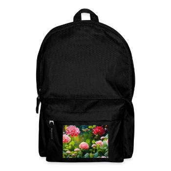 Blühende Rosen Blüten - Rucksack - Schwarz - Vorne