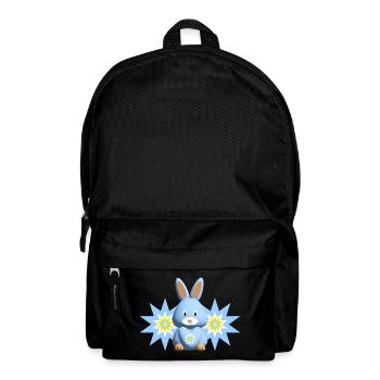 Sterne in Hellblau mit süßem Hase. - Rucksack - Schwarz - Vorne