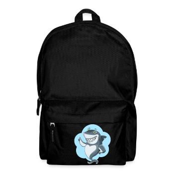 lustiger Haifisch - Rucksack - Schwarz - Vorne
