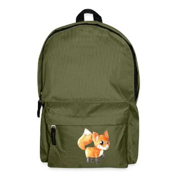 Renard de dessin animé heureux - Sac à dos - vert olive - Devant
