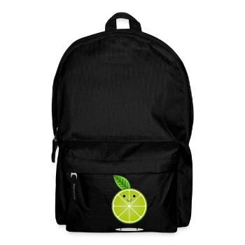 Citron vert avec le visage et le cadeau motif pauvre enfant - Sac à dos - noir - Devant