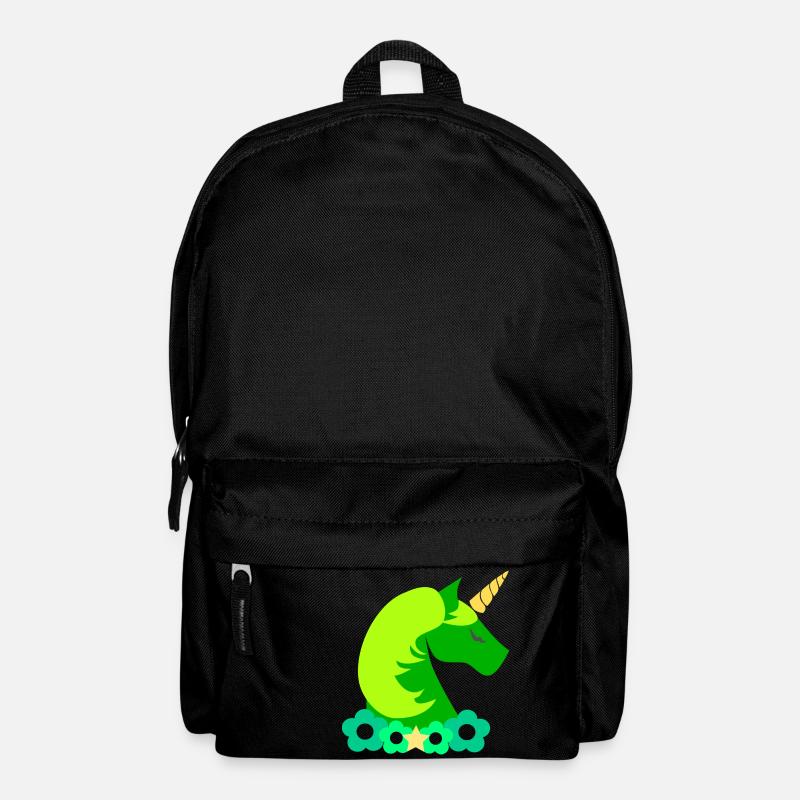 grünes Einhorn - Rucksack - Schwarz