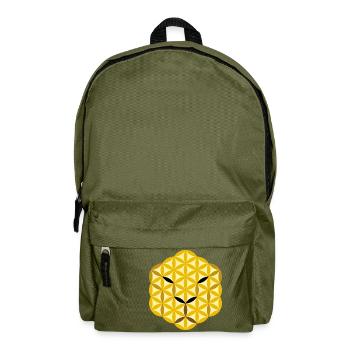 The Jaguar Face Of Life - Sacred Animals, Face 02 - Backpack - olive green - Front