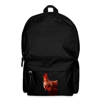 Huhn Hahn Bauernhof Tiermotiv Tiergesicht - Rucksack - Schwarz - Vorne
