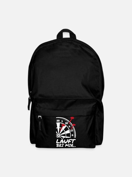 Runs with me gift saying darts throwing skewer - Backpack - black