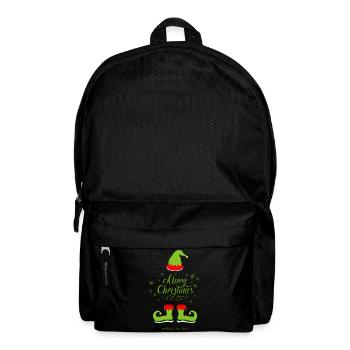 Der grüne Weihnachtself - Rucksack - Schwarz - Vorne
