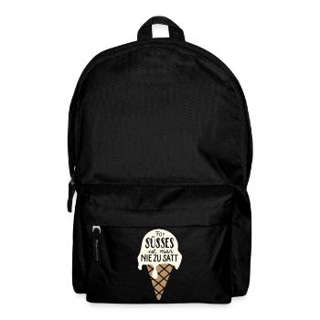 eis für süßes ist man nie zu satt, eistüte - Rucksack - Schwarz - Vorne