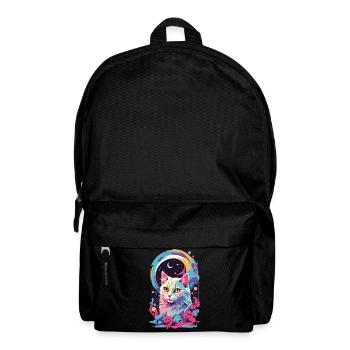 Magische Pastell Goth Katze bei Nacht mit Rosen - Rucksack - Schwarz - Vorne