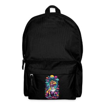 Psychedelic Mushroom Dino Aesthetic Festival Design - Backpack - black - Front